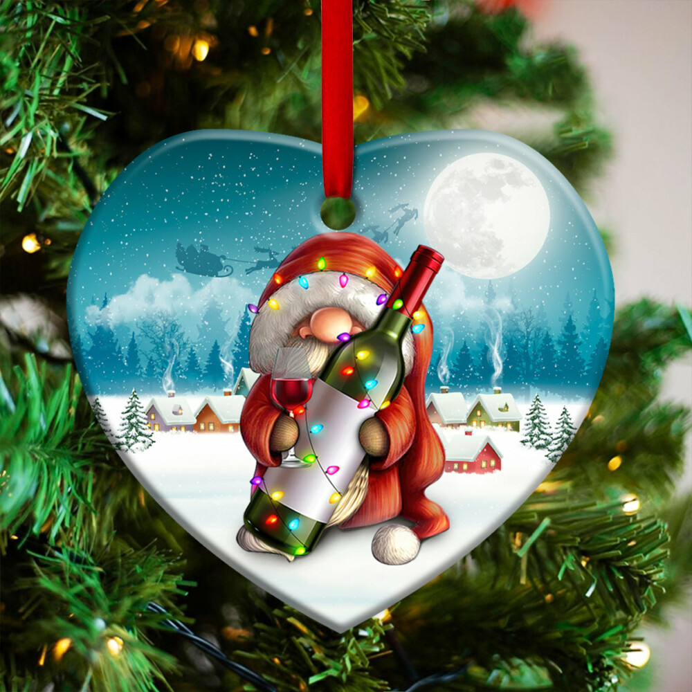 Gnome Christmas Theme Lover - Heart Ornament - Owl Ohh - Owl Ohh