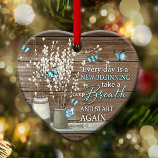 Butterfly Faith Every Day Is A New Beginning - Heart Ornament - Owl Ohh - Owl Ohh