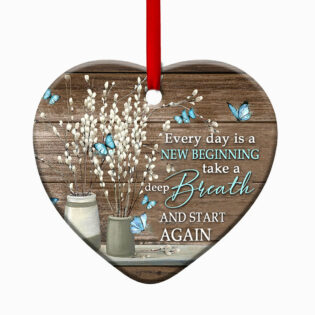 Butterfly Faith Every Day Is A New Beginning - Heart Ornament - Owl Ohh - Owl Ohh