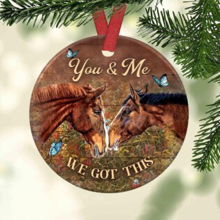 Horse Couple You And Me Butterfly - Circle Ornament - Owl Ohh - Owl Ohh