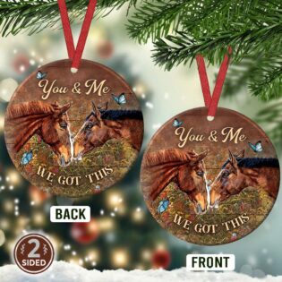 Horse Couple Love Butterfly - Circle Ornament - Owl Ohh - Owl Ohh