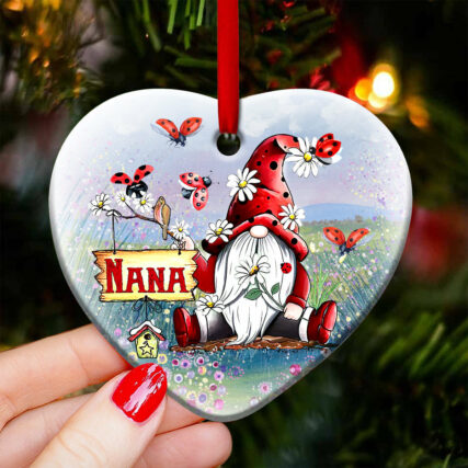 Gnome Family Nana So Lovely - Heart Ornament - Owl Ohh - Owl Ohh
