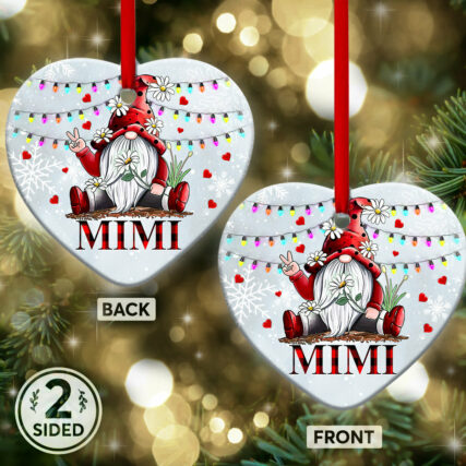 Gnome Family Mimi Style - Heart Ornament - Owl Ohh - Owl Ohh