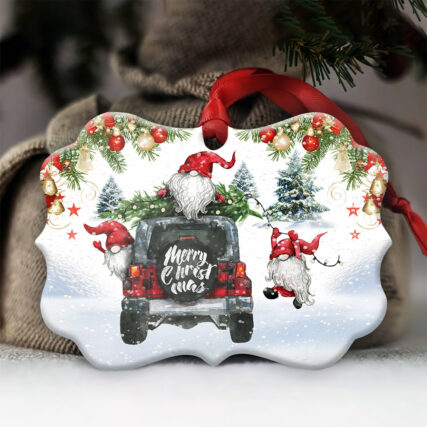 Gnome Merry Christmas Style - Horizontal Ornament - Owl Ohh - Owl Ohh