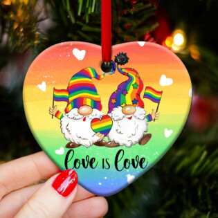 Gnome Couple LGBT Style - Heart Ornament - Owl Ohh - Owl Ohh
