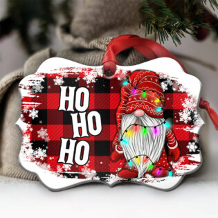 Gnome Christmas Ho Ho Ho - Horizontal Ornament - Owl Ohh - Owl Ohh
