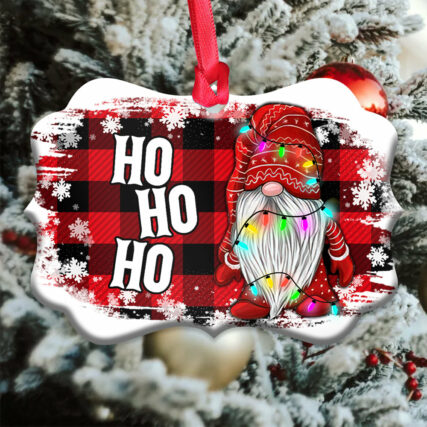 Gnome Christmas Ho Ho Ho - Horizontal Ornament - Owl Ohh - Owl Ohh