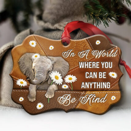 Elephant Leather Be Kind - Horizontal Ornament - Owl Ohh - Owl Ohh