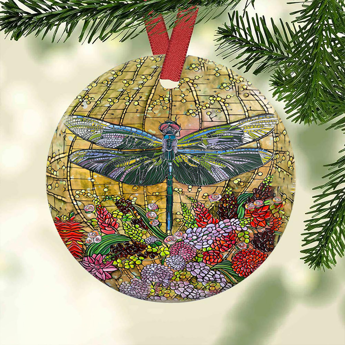 Dragonfly Art So Colorful - Circle Ornament - Owl Ohh - Owl Ohh