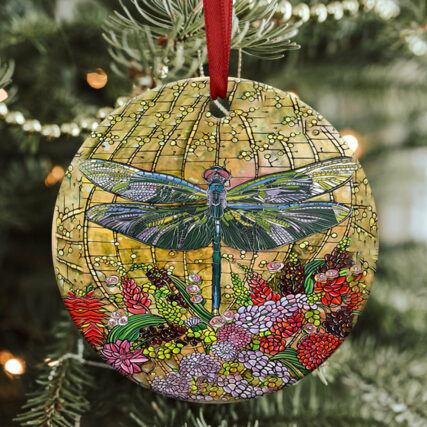Dragonfly Art So Colorful - Circle Ornament - Owl Ohh - Owl Ohh