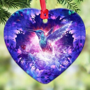 Hummingbird Purple Magical So Cool - Heart Ornament - Owl Ohh - Owl Ohh