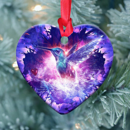 Hummingbird Purple Magical So Cool - Heart Ornament - Owl Ohh - Owl Ohh
