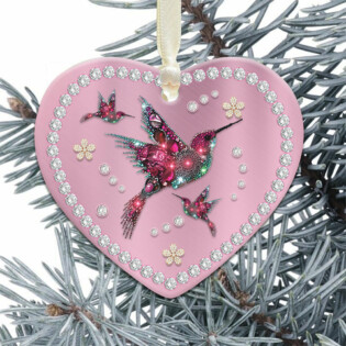 Hummingbird Pink Jewelry Style - Heart Ornament - Owl Ohh - Owl Ohh