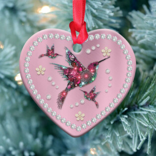 Hummingbird Pink Jewelry Style - Heart Ornament - Owl Ohh - Owl Ohh
