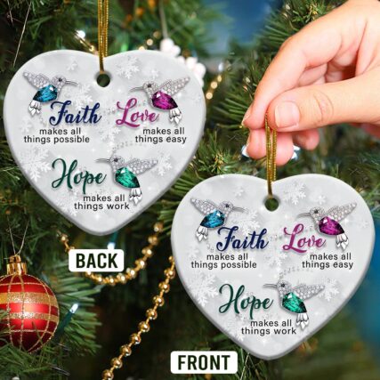 Hummingbird Faith Jewelry Style - Heart Ornament - Owl Ohh - Owl Ohh