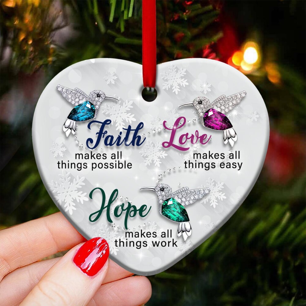 Hummingbird Faith Jewelry Style - Heart Ornament - Owl Ohh - Owl Ohh