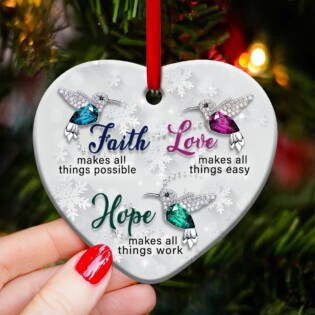 Hummingbird Faith Jewelry Style - Heart Ornament - Owl Ohh - Owl Ohh