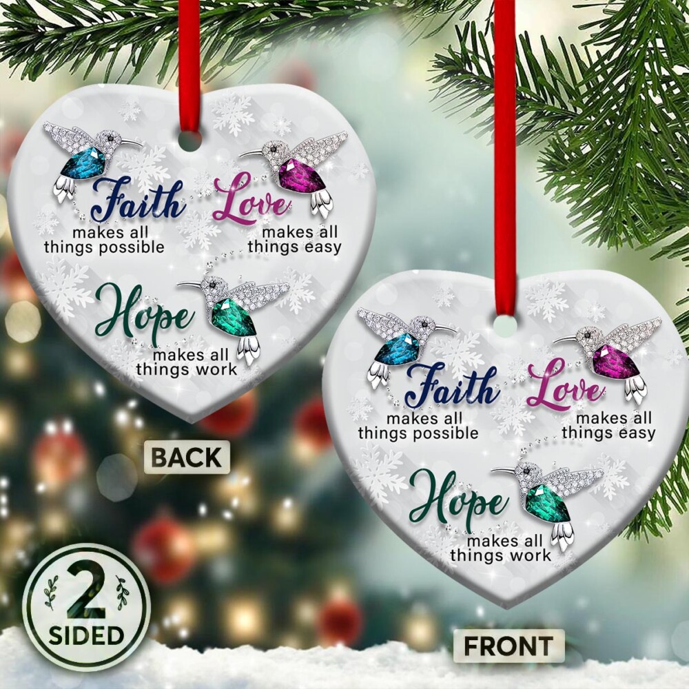 Hummingbird Faith Jewelry Style - Heart Ornament - Owl Ohh - Owl Ohh
