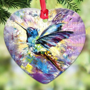 Hummingbird Colorful Love Forest - Heart Ornament - Owl Ohh - Owl Ohh