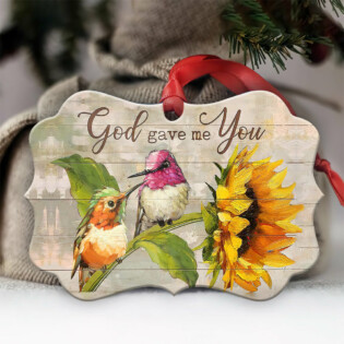 Hummingbird Couple Faith Wood Style - Horizontal Ornament - Owl Ohh - Owl Ohh