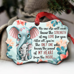 Elephant Family Mother And Daughter - Horizontal Ornament - Owl Ohh - Owl Ohh