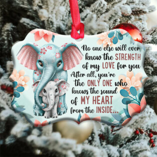 Elephant Family Mother And Daughter - Horizontal Ornament - Owl Ohh - Owl Ohh