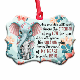 Elephant Family Mother And Daughter - Horizontal Ornament - Owl Ohh - Owl Ohh