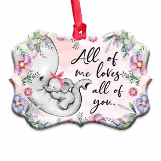 Elephant Family All Of Me Loves All Of You - Horizontal Ornament - Owl Ohh - Owl Ohh