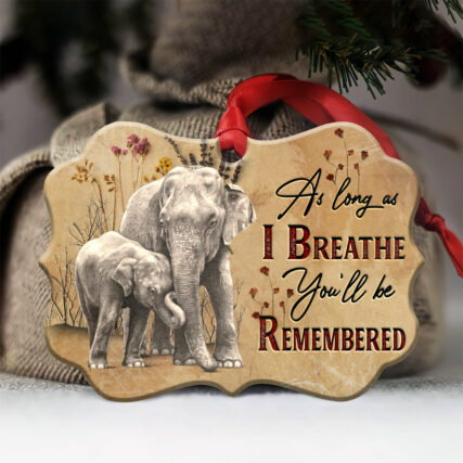 Elephant Family You Will Be Remembered - Horizontal Ornament - Owl Ohh - Owl Ohh