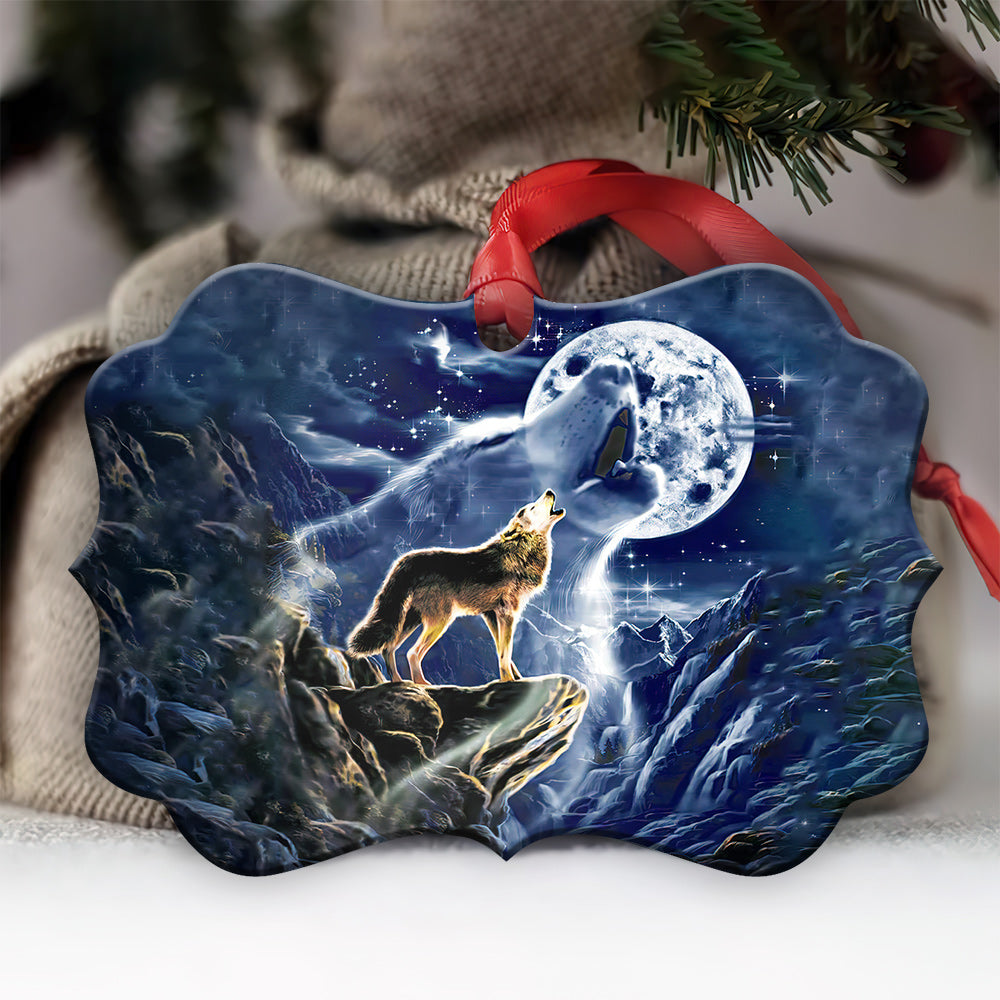 Wolf Moon So Cool - Horizontal Ornament - Owl Ohh - Owl Ohh