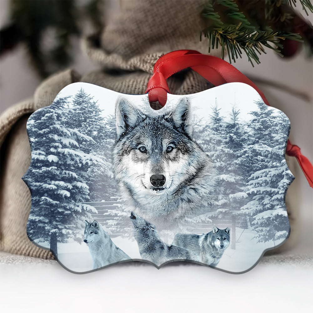Wolf To Be A Strong Wolf - Horizontal Ornament - Owl Ohh - Owl Ohh