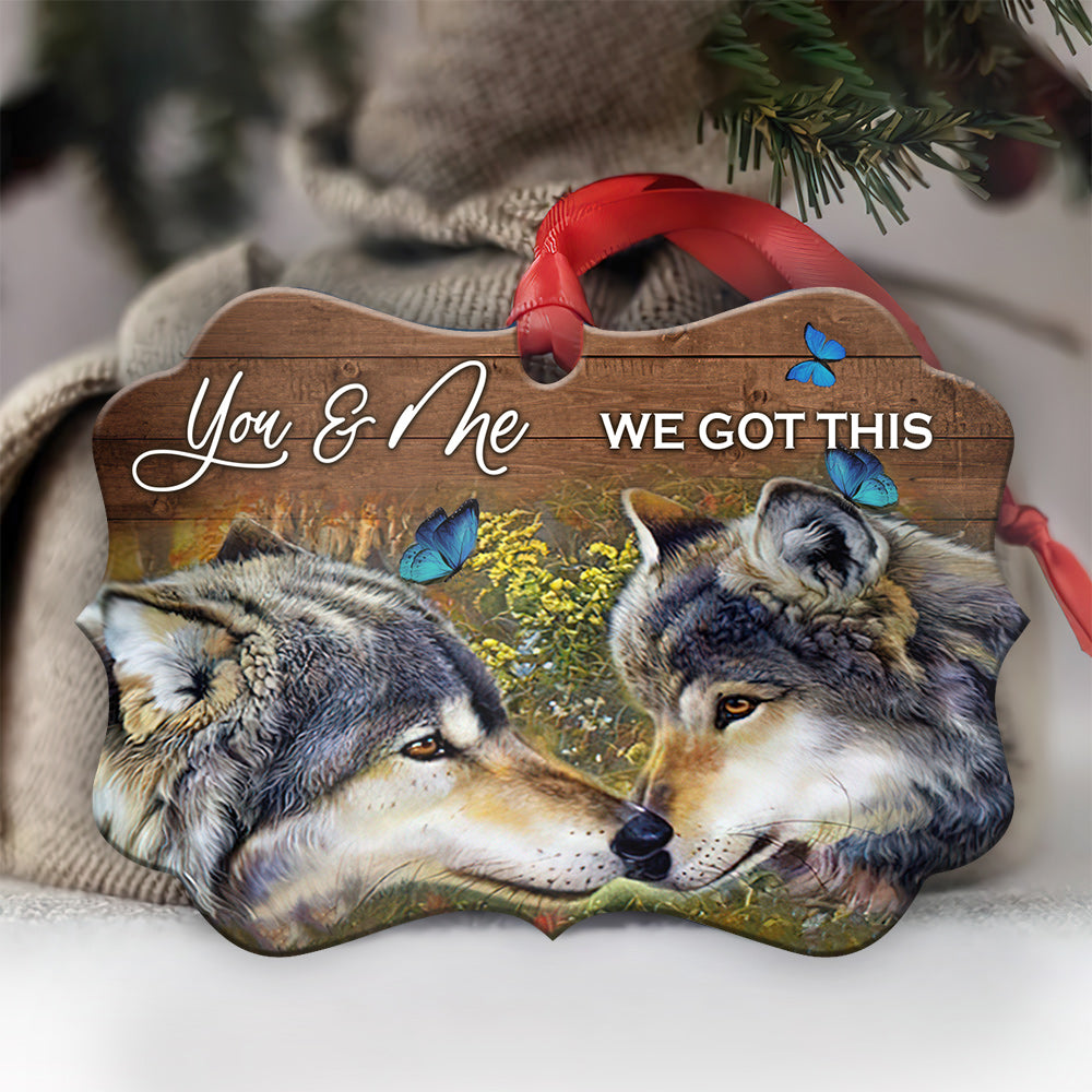Wolf Couple You And Me - Horizontal Ornament - Owl Ohh - Owl Ohh