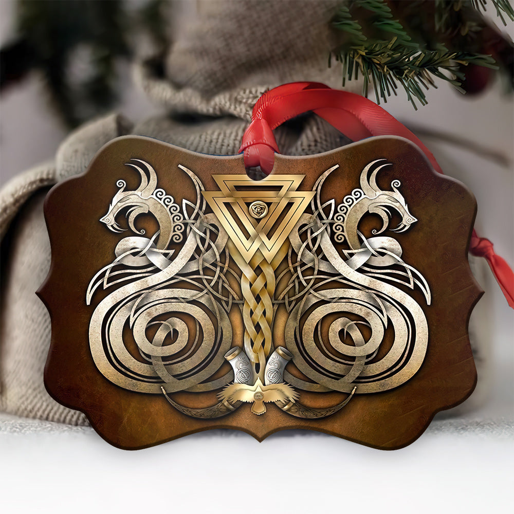 Wolf Viking So Strong - Horizontal Ornament - Owl Ohh - Owl Ohh