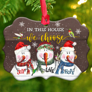 Snowman Hummingbird Snowman In This House We Choose - Horizontal Ornament - Owl Ohh - Owl Ohh
