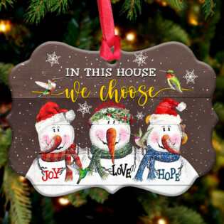 Snowman Hummingbird Snowman In This House We Choose - Horizontal Ornament - Owl Ohh - Owl Ohh