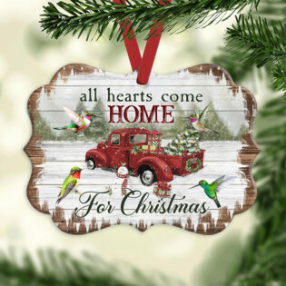 Hummingbird All Hearts Come Home For Christmas - Horizontal Ornament - Owl Ohh - Owl Ohh