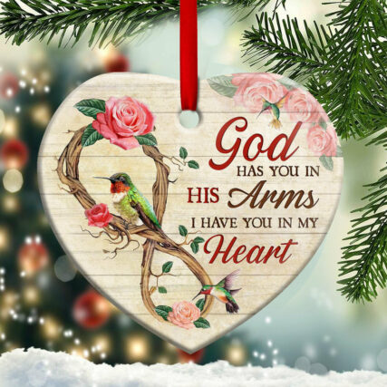 Hummingbird Memorial Wood Style - Heart Ornament - Owl Ohh - Owl Ohh