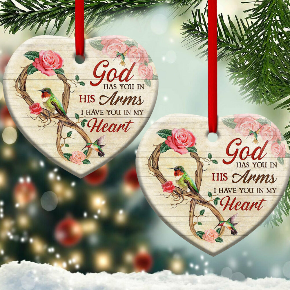 Hummingbird Memorial Wood Style - Heart Ornament - Owl Ohh - Owl Ohh