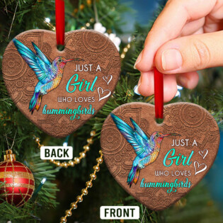 Hummingbird Mandala Leather Style - Heart Ornament - Owl Ohh - Owl Ohh
