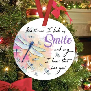Dragonfly Sometimes I Look Up Smile - Circle Ornament - Owl Ohh - Owl Ohh
