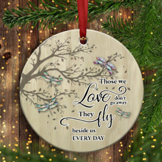 Dragonfly Memorial They Fly Beside Us - Circle Ornament - Owl Ohh - Owl Ohh