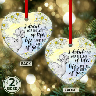 Elephant Family Life Give Me The Gift Of You - Heart Ornament - Owl Ohh - Owl Ohh