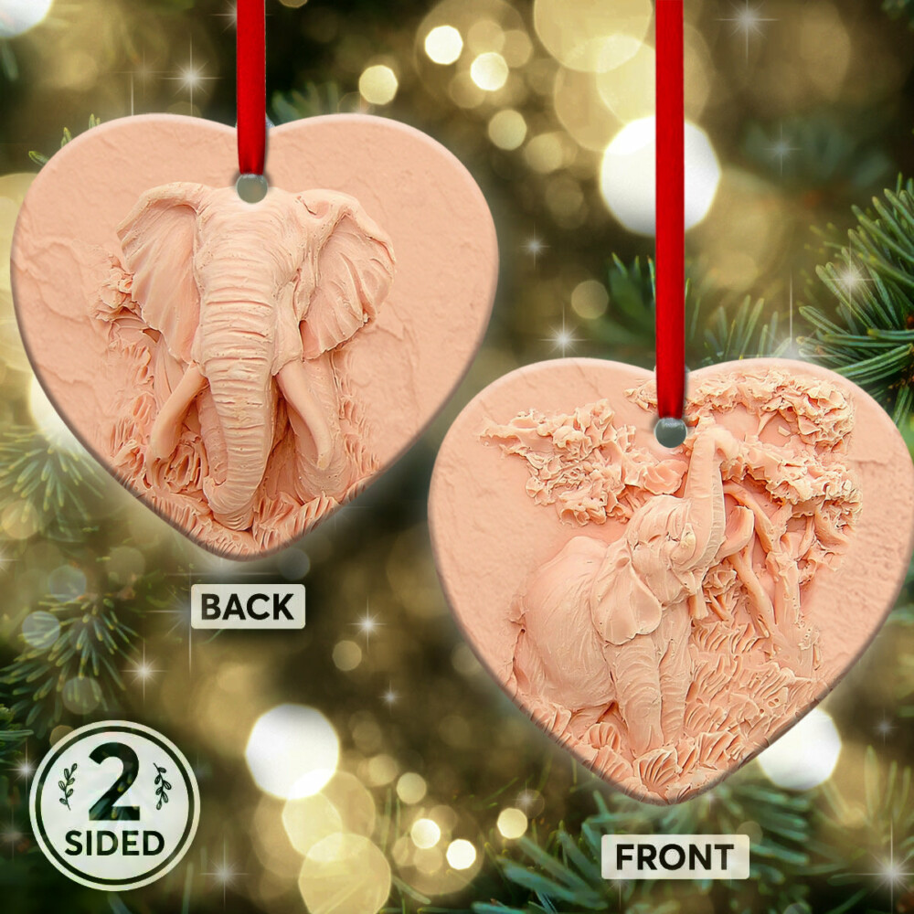 Elephant Silicon Mold Style - Heart Ornament - Owl Ohh - Owl Ohh