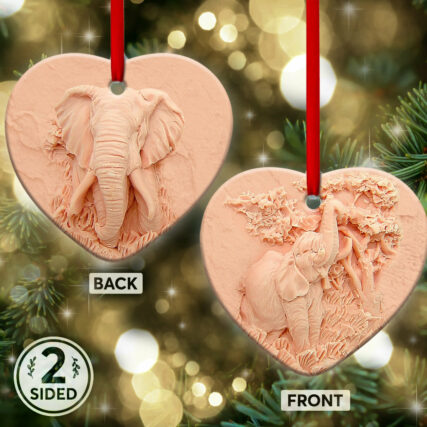 Elephant Silicon Mold Style - Heart Ornament - Owl Ohh - Owl Ohh