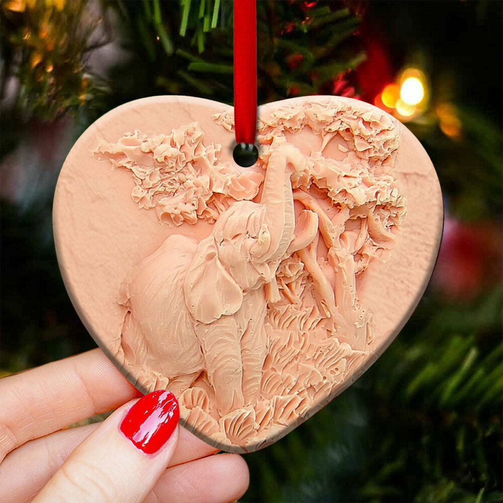 Elephant Silicon Mold Style - Heart Ornament - Owl Ohh - Owl Ohh