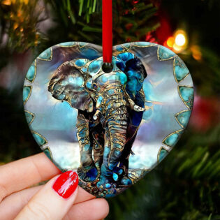Elephant Glass Texture Style - Heart Ornament - Owl Ohh - Owl Ohh