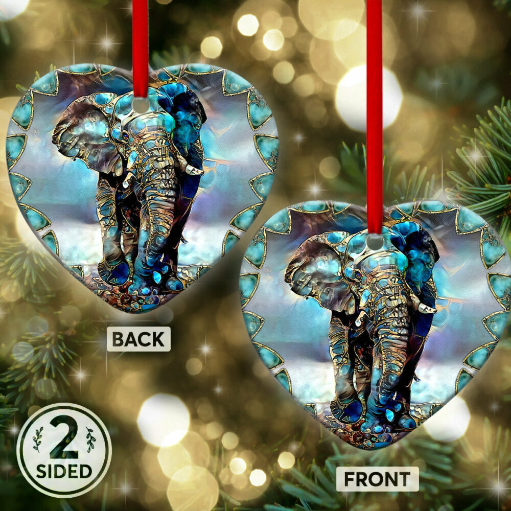 Elephant Glass Texture Style - Heart Ornament - Owl Ohh - Owl Ohh