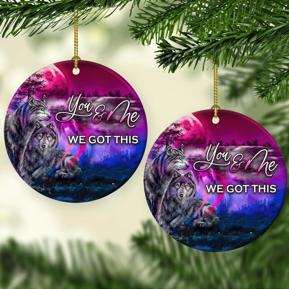 Wolf Couple You And Me Love You - Circle Ornament - Owl Ohh - Owl Ohh
