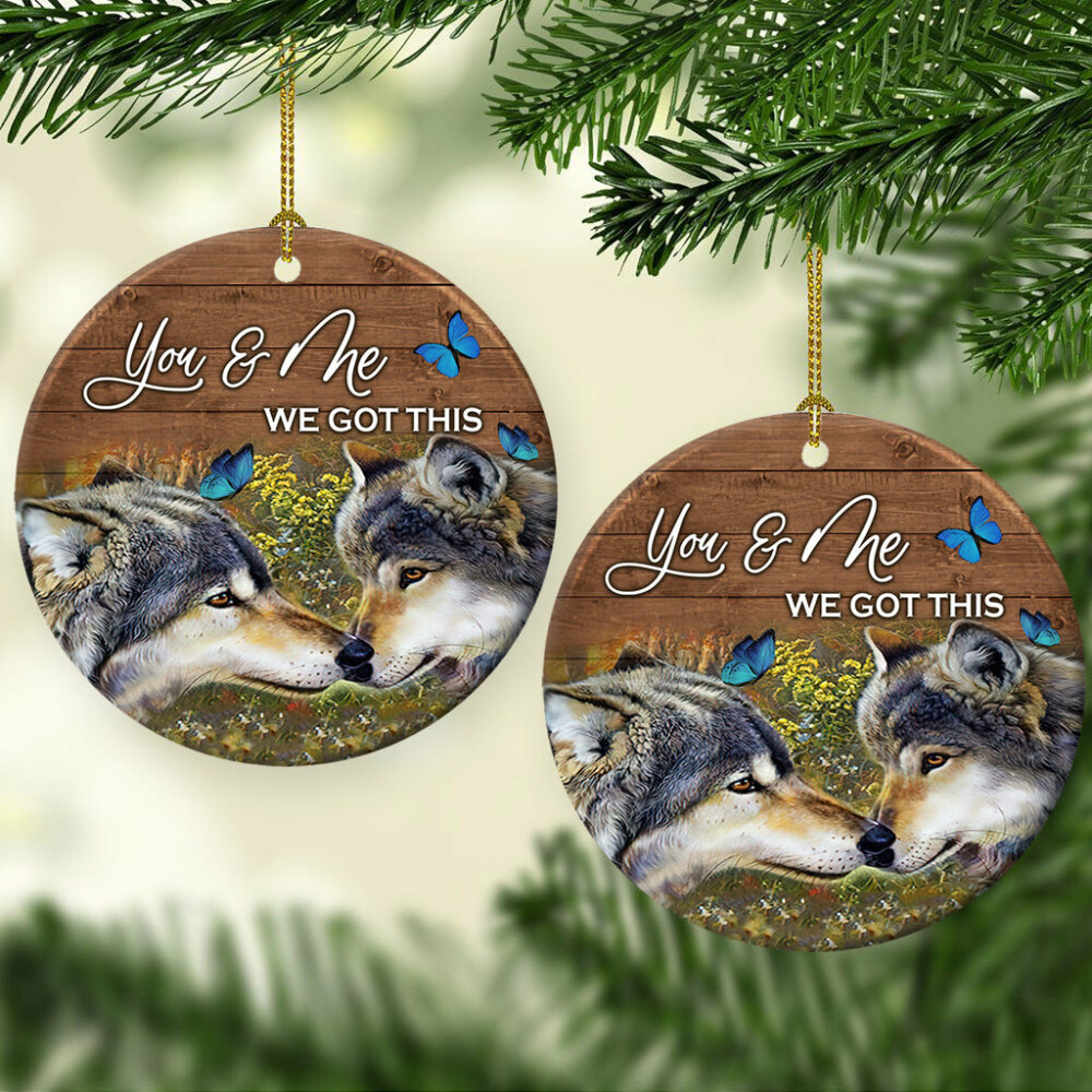 Wolf Couple You And Me - Circle Ornament - Owl Ohh - Owl Ohh