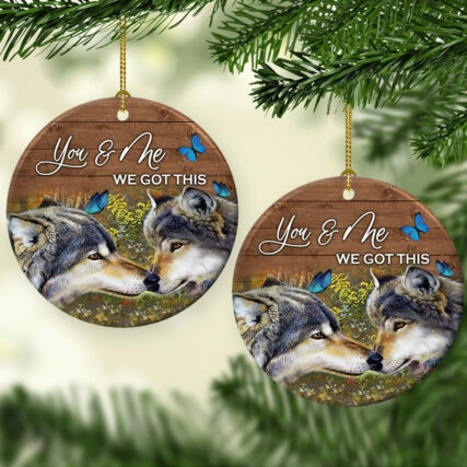 Wolf Couple You And Me - Circle Ornament - Owl Ohh - Owl Ohh